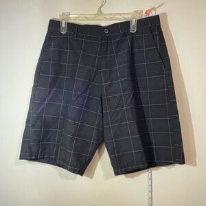 Burnside Shorts Men’s Size 34 Black‎ pinstriped cotton blend dress shorts